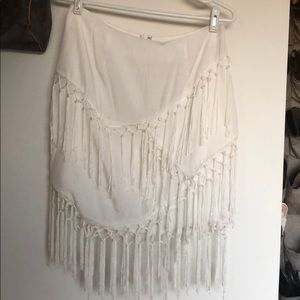 White fringe skirt